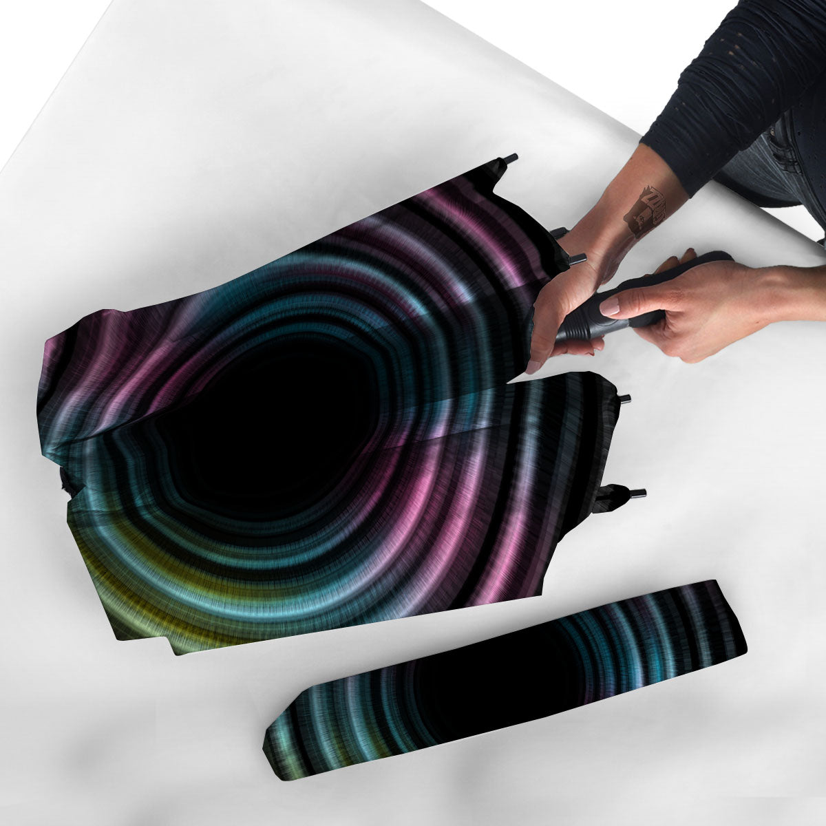 Tunnel Lights Teal And Pink Print Umbrella-grizzshop