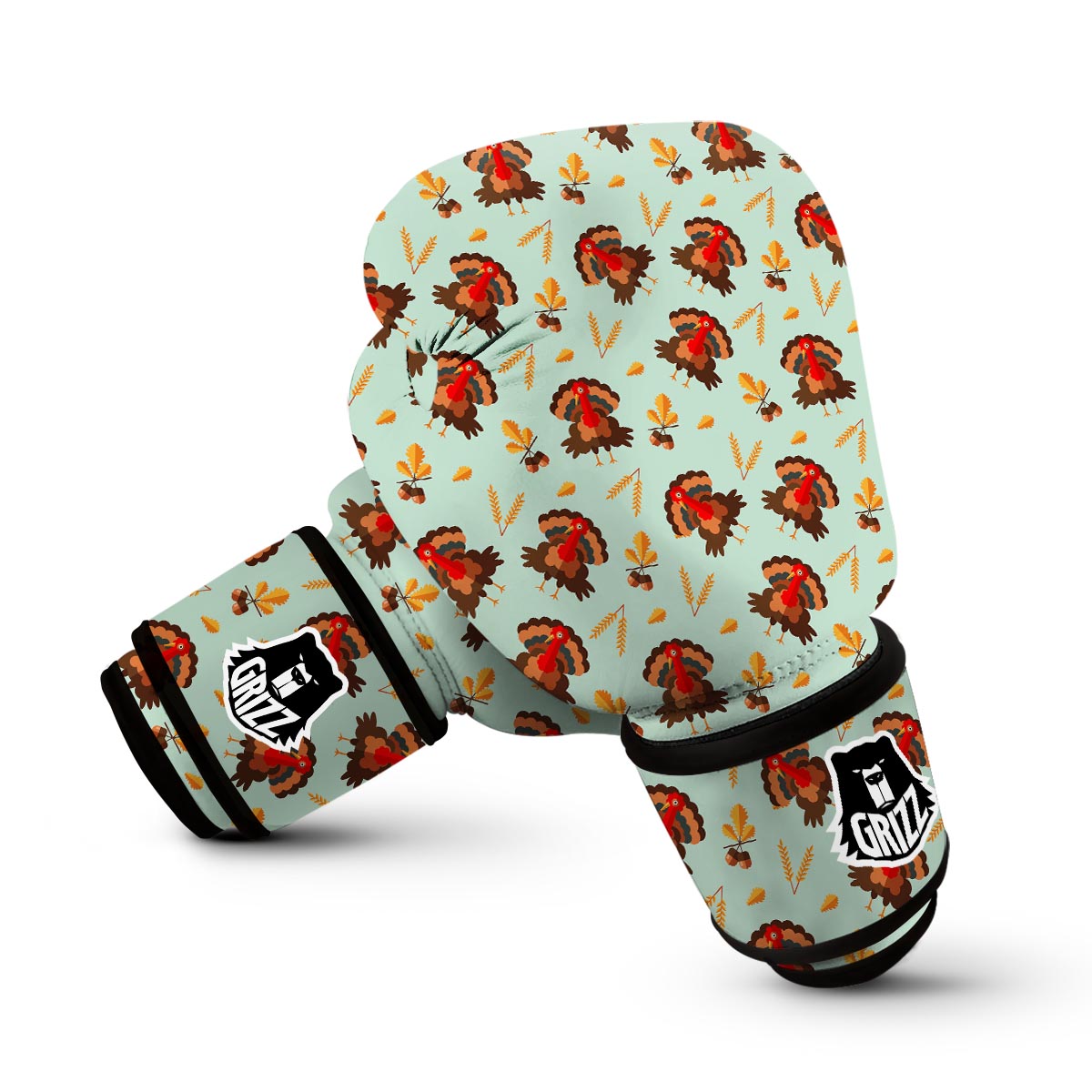 Turkey Thankgiving Print Pattern Boxing Gloves-grizzshop