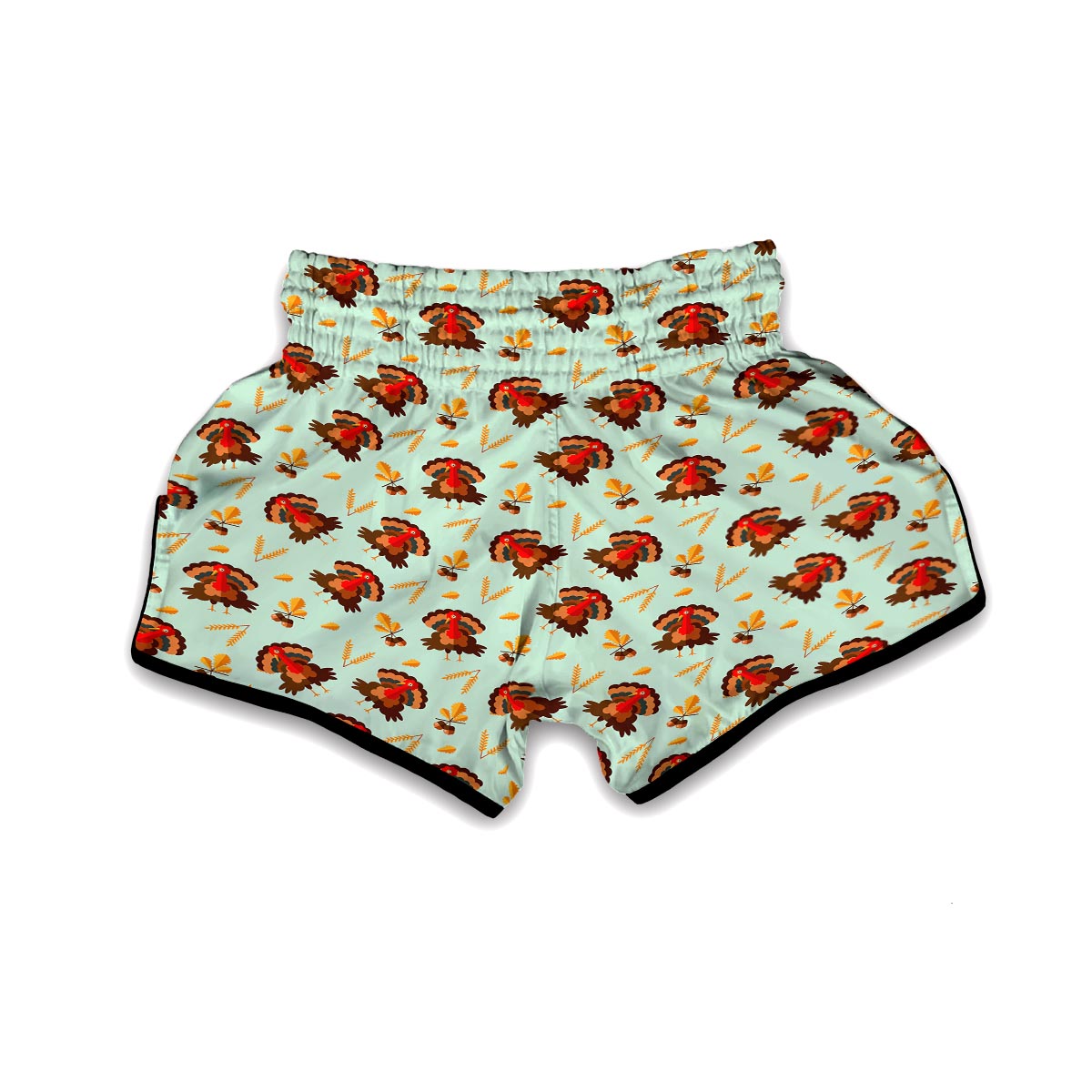 Turkey Thankgiving Print Pattern Muay Thai Boxing Shorts-grizzshop