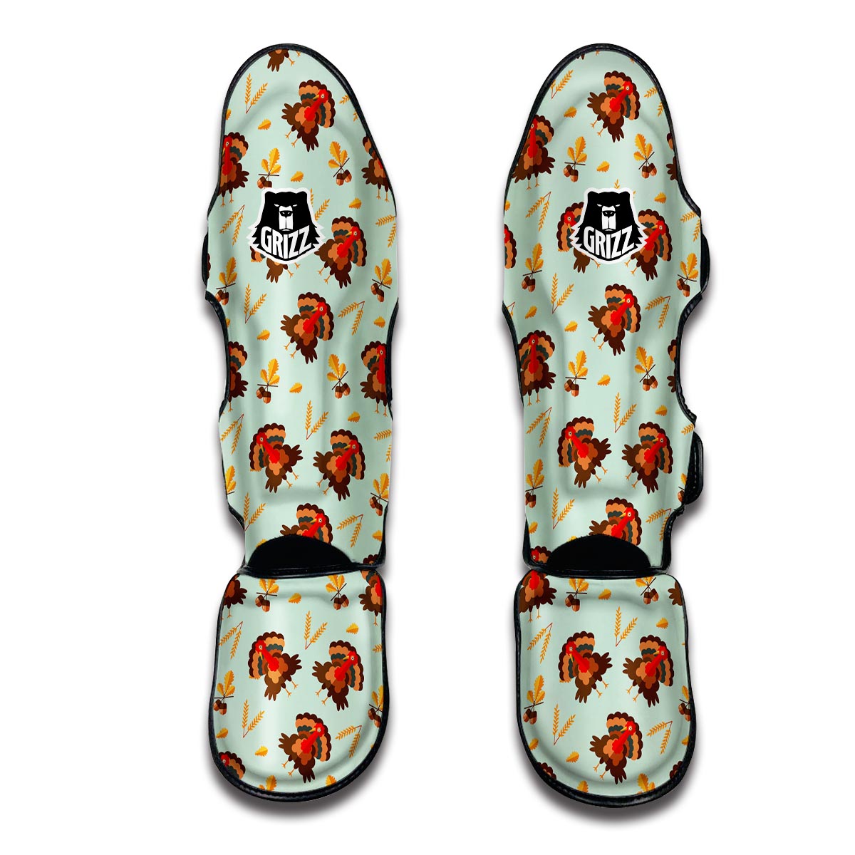 Turkey Thankgiving Print Pattern Muay Thai Shin Guards-grizzshop