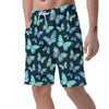 Turquoise Butterfly Print Men's Shorts-grizzshop