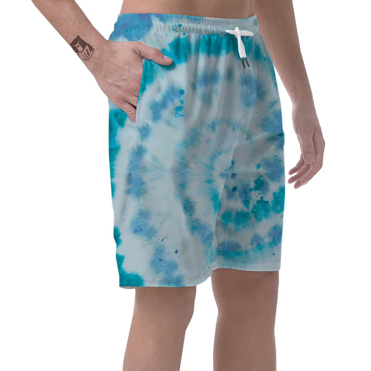 Turquoise Tie Dye Men's Shorts-grizzshop