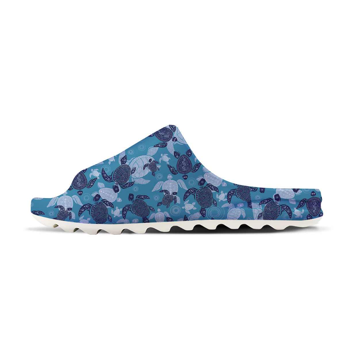 Turtle Blue And White Print Pattern Sandals-grizzshop