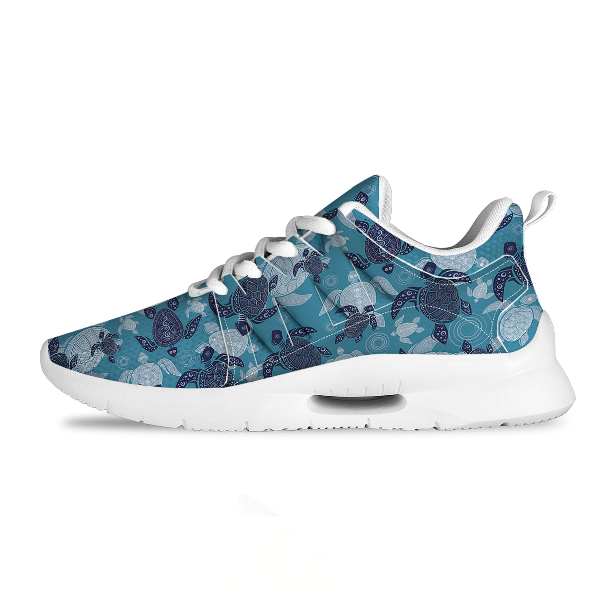 Turtle Blue And White Print Pattern Tennis Shoes-grizzshop