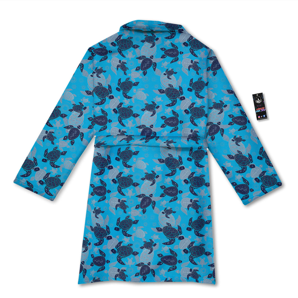Turtle Blue Sea Print Pattern Bathrobe-grizzshop