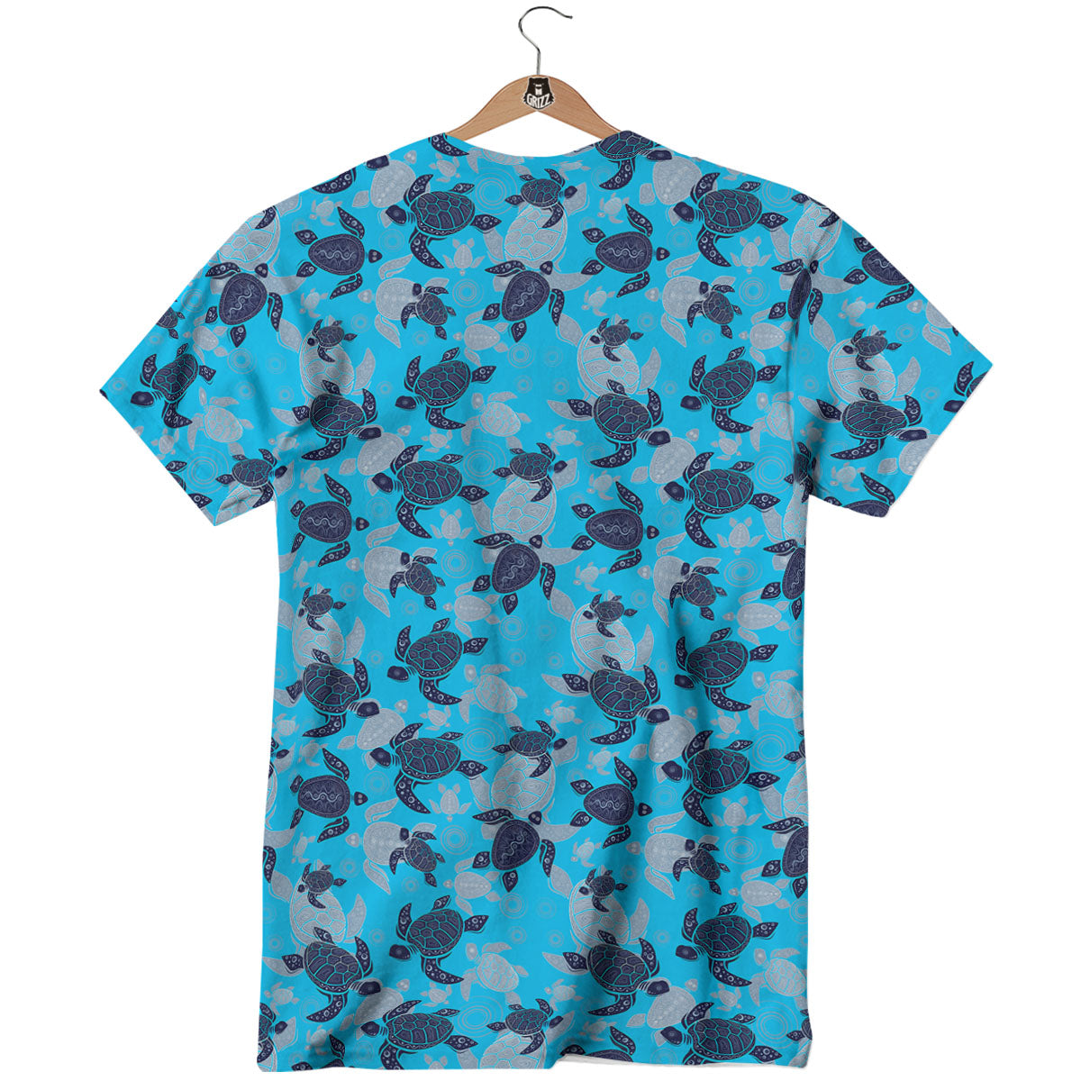 Turtle Blue Sea Print Pattern T-Shirt-grizzshop
