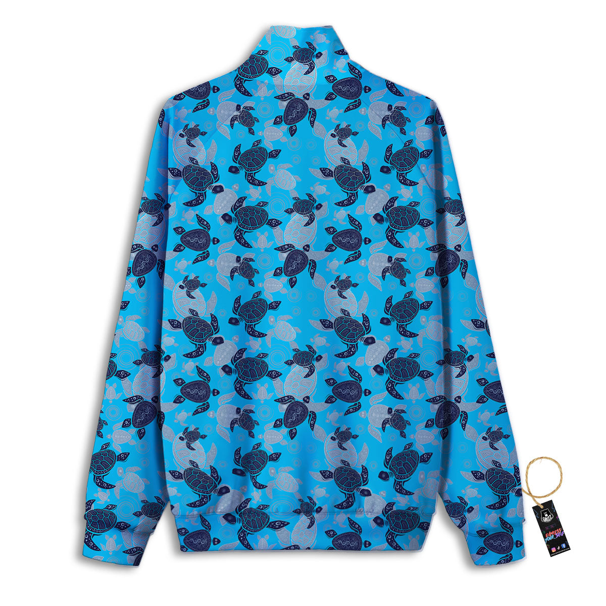 Turtle Blue Sea Print Pattern Track Jacket-grizzshop