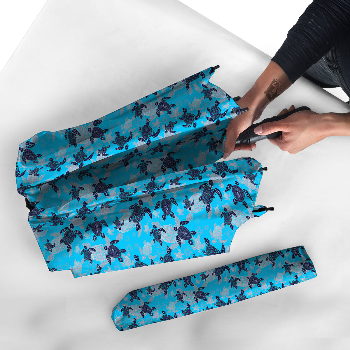 Turtle Blue Sea Print Pattern Umbrella-grizzshop