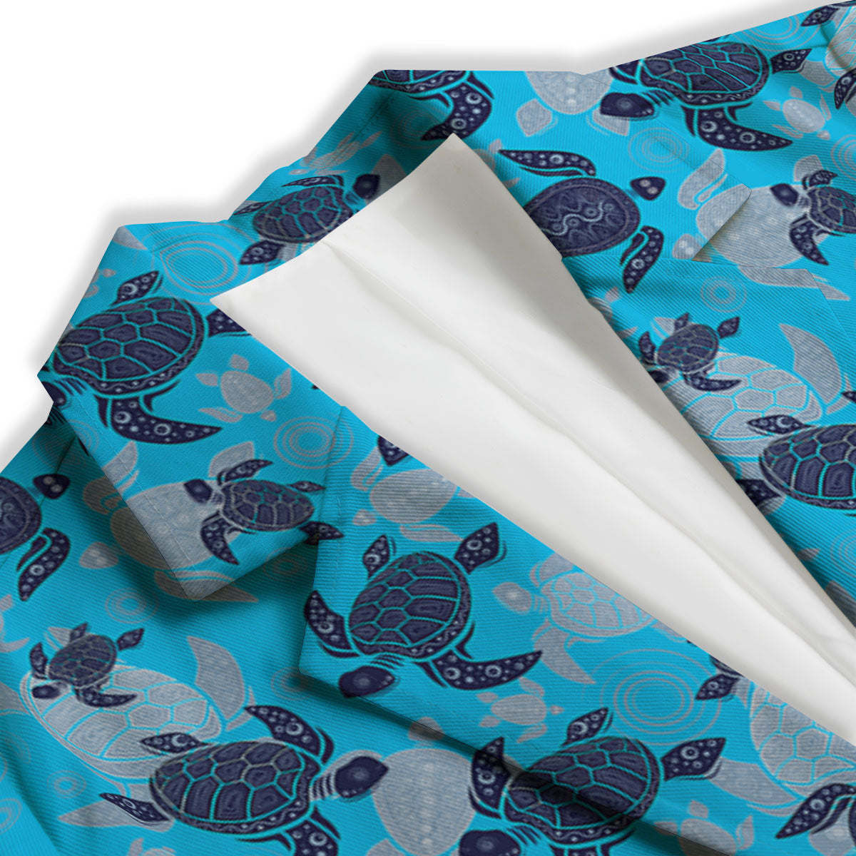 Turtle Blue Sea Print Pattern Women's Blazer-grizzshop