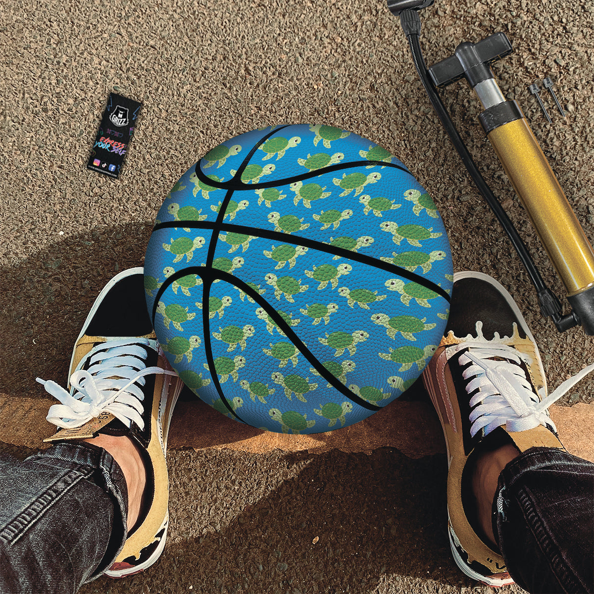Turtle Cartoon Print Pattern Basketball-grizzshop