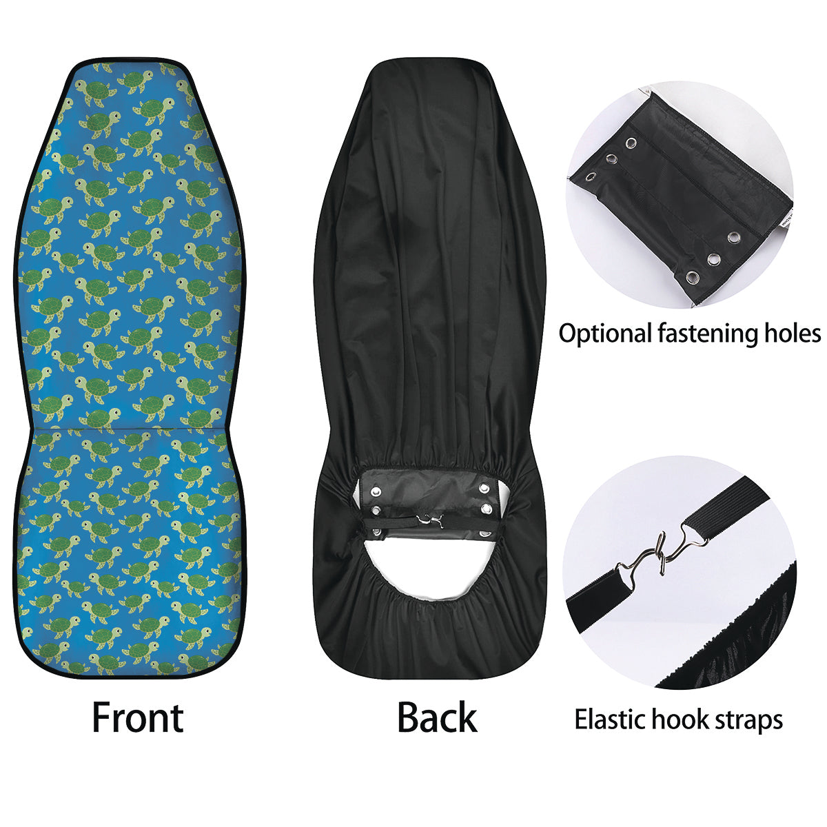 Turtle Cartoon Print Pattern Car Seat Covers-grizzshop