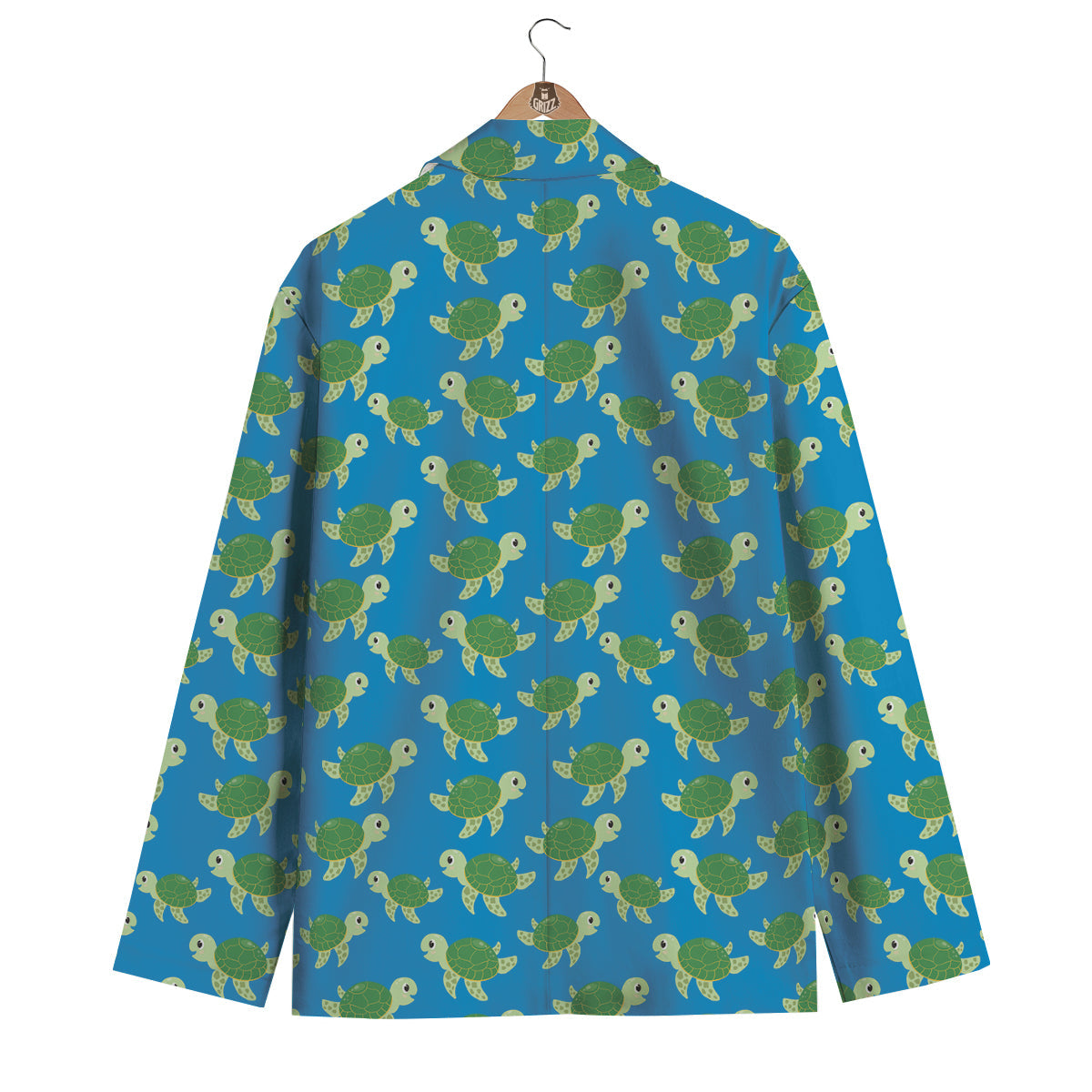 Turtle Cartoon Print Pattern Men's Blazer-grizzshop