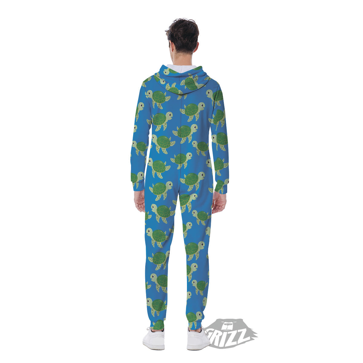 Turtle Cartoon Print Pattern Men's Jumpsuit-grizzshop