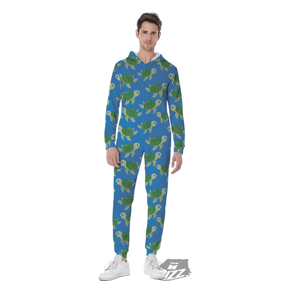 Turtle Cartoon Print Pattern Men's Jumpsuit-grizzshop
