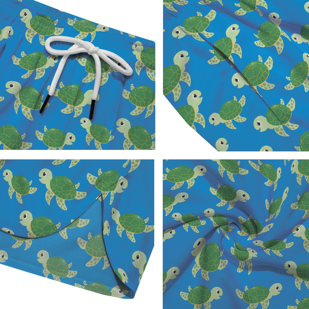 Turtle Cartoon Print Pattern Men's Running Shorts-grizzshop