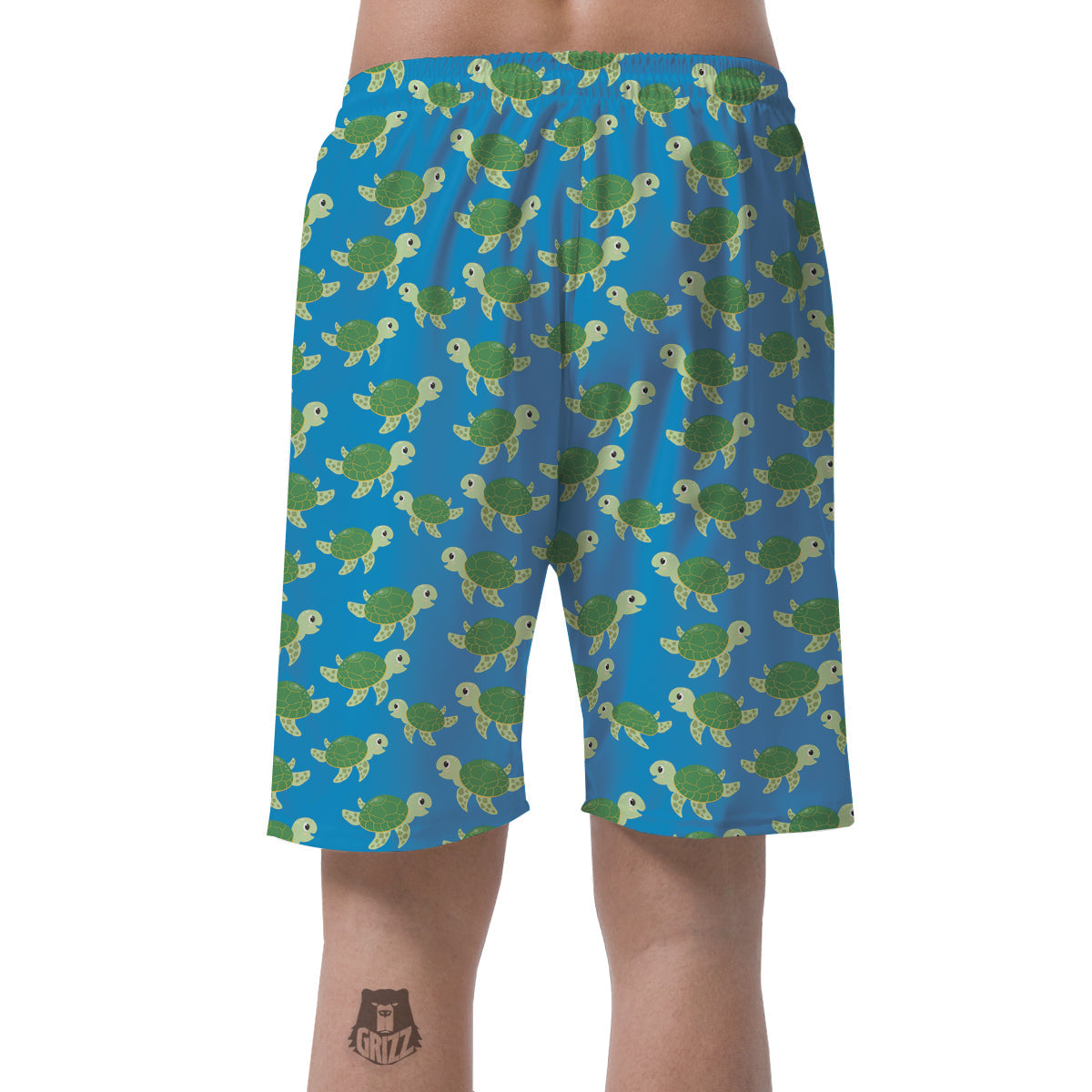Turtle Cartoon Print Pattern Men's Shorts-grizzshop