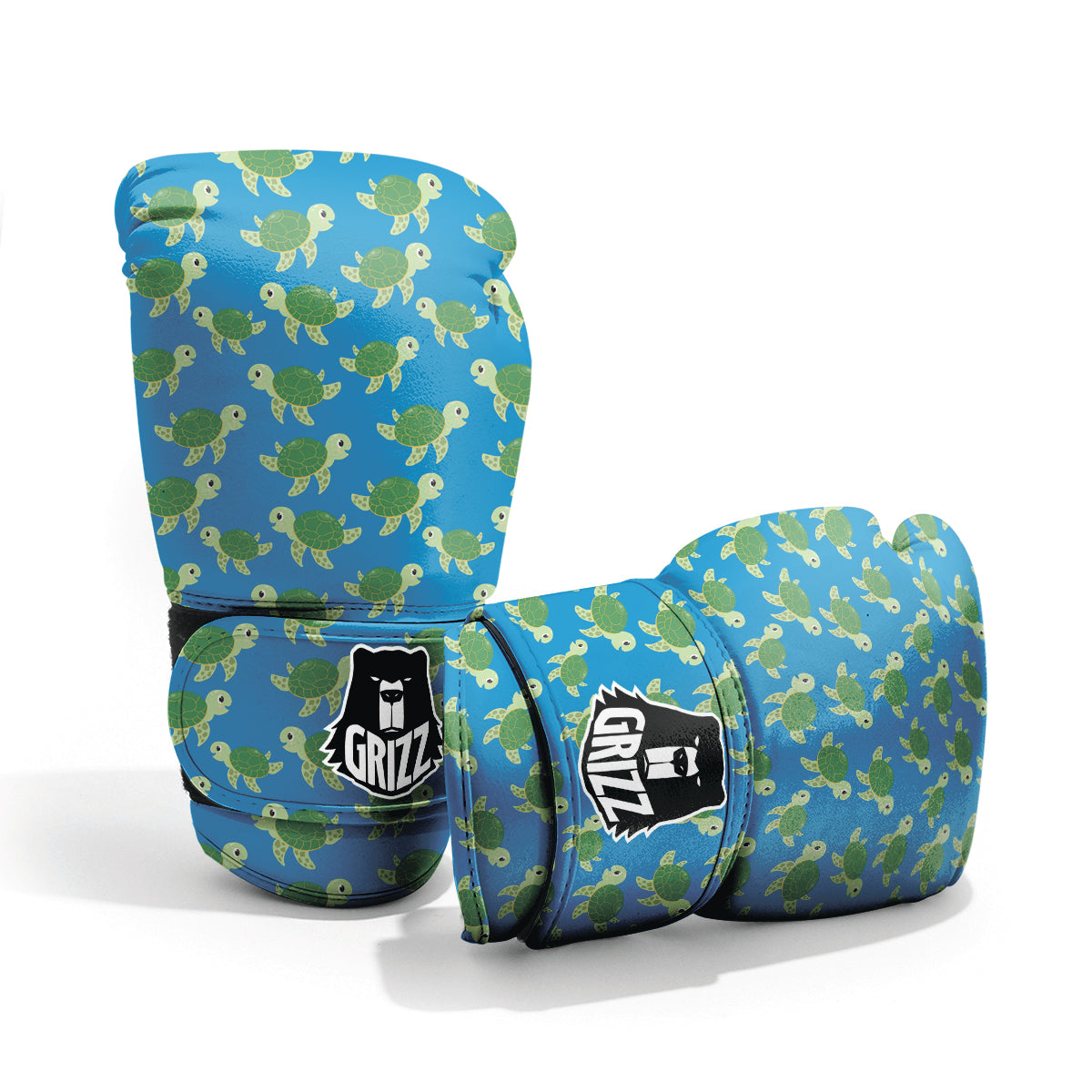 Turtle Cartoon Print Pattern Sparring Gloves-grizzshop