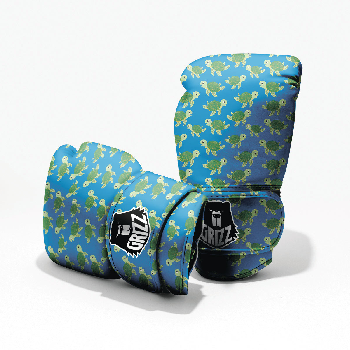 Turtle Cartoon Print Pattern Sparring Gloves-grizzshop
