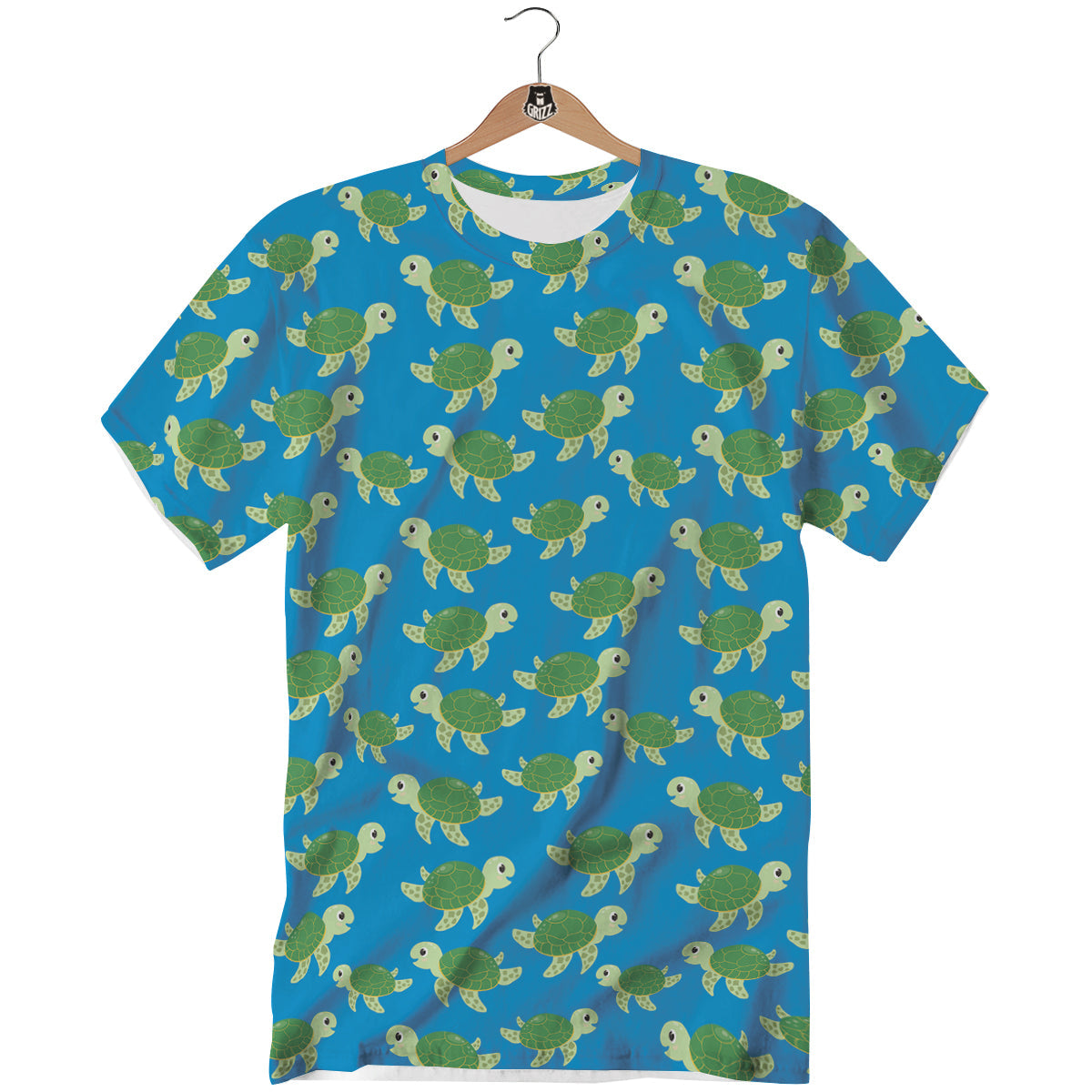 Turtle Cartoon Print Pattern T-Shirt-grizzshop