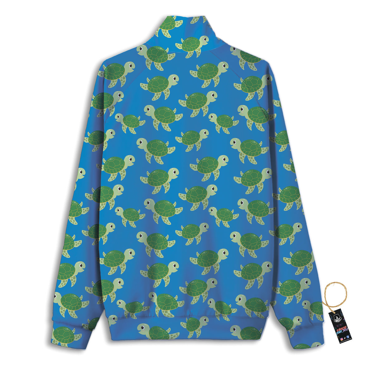 Turtle Cartoon Print Pattern Track Jacket-grizzshop