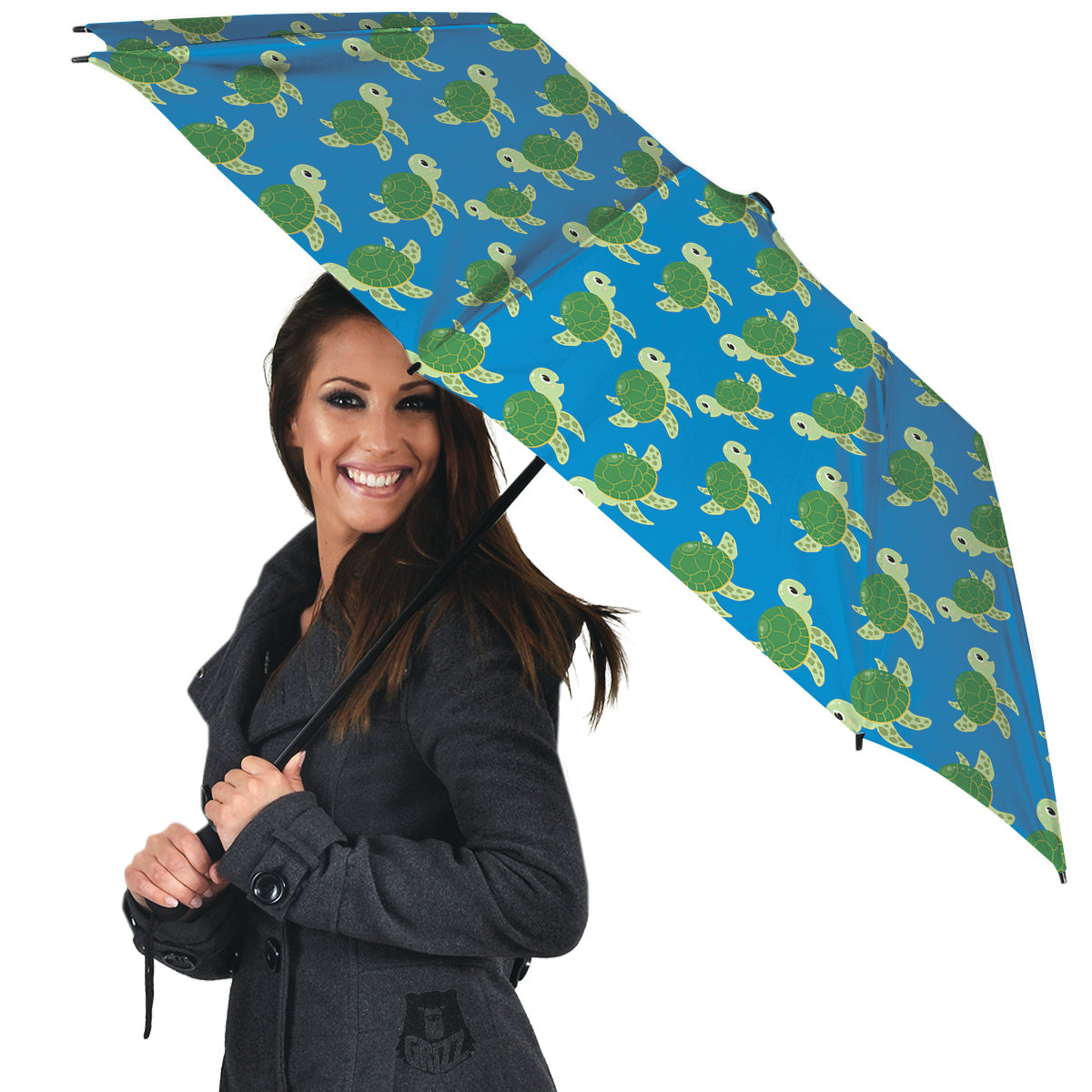 Turtle Cartoon Print Pattern Umbrella-grizzshop