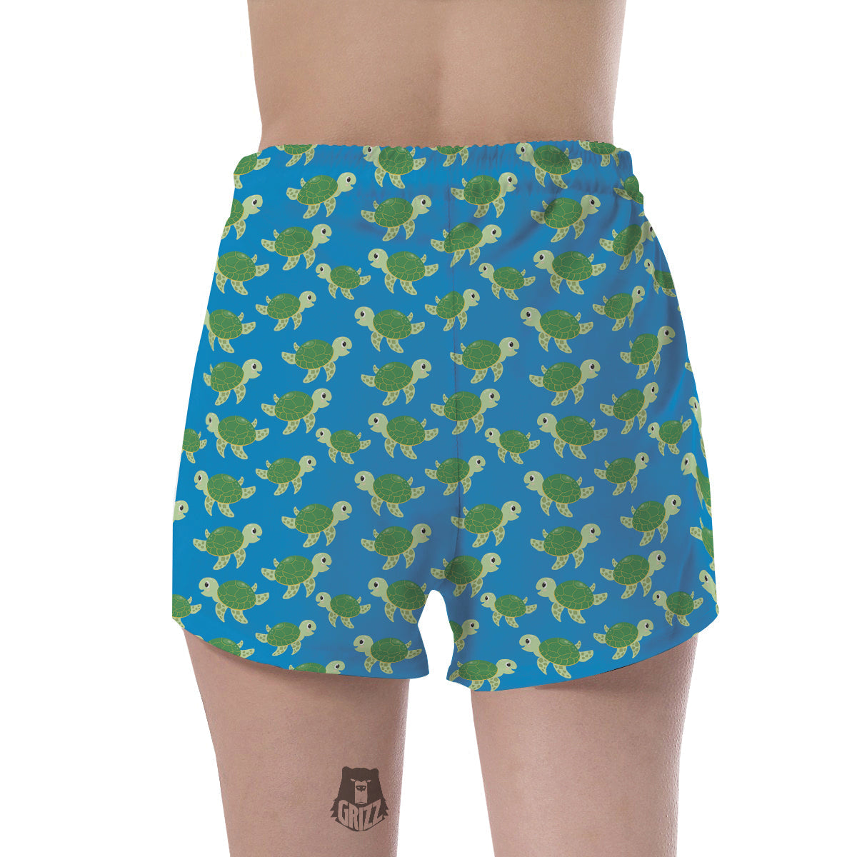 Turtle Cartoon Print Pattern Women's Shorts-grizzshop