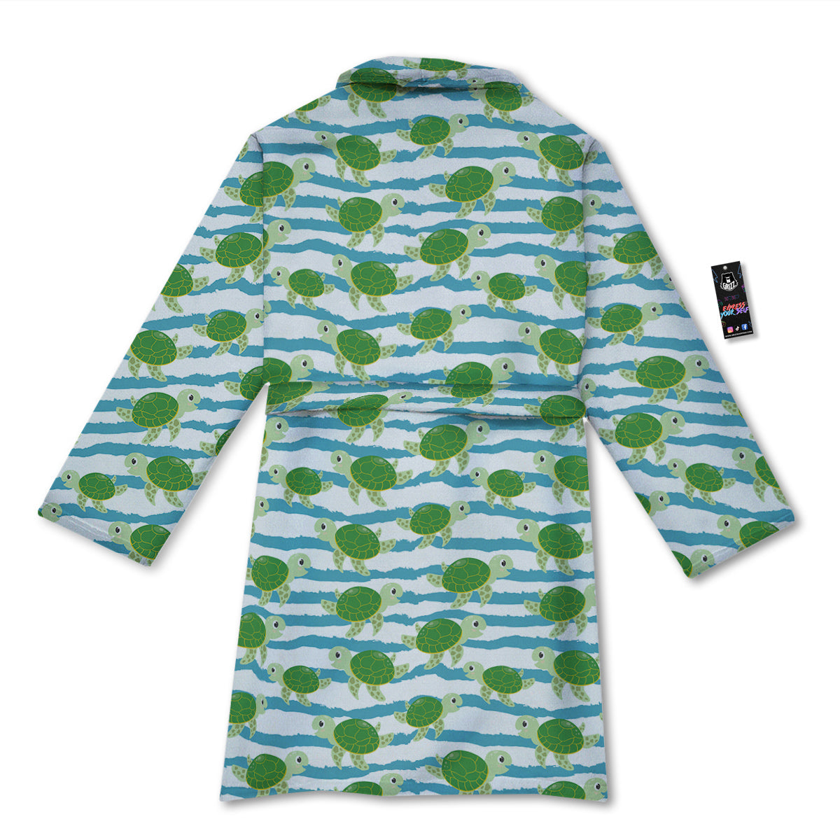Turtle Cute Sea Print Pattern Bathrobe-grizzshop