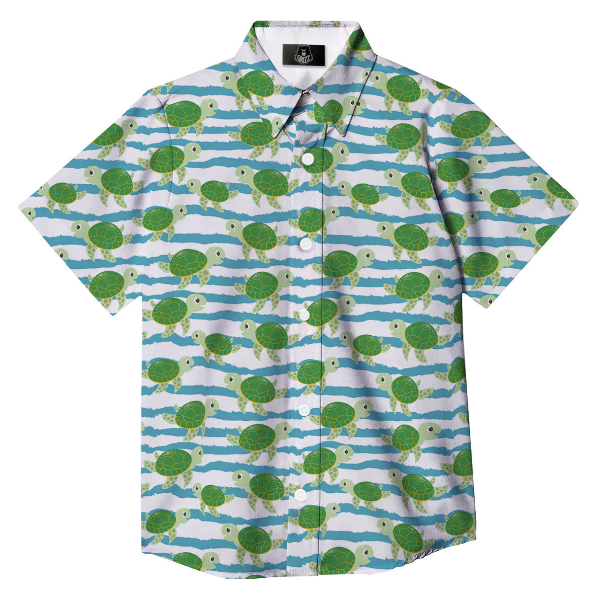 Turtle Cute Sea Print Pattern Button Up Shirt-grizzshop