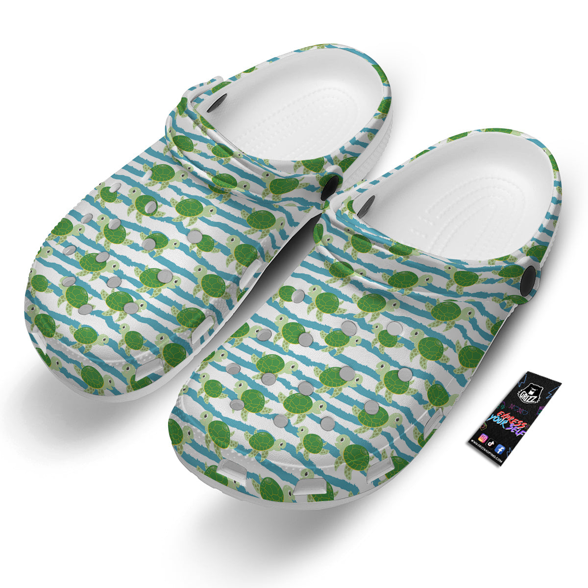 Turtle Cute Sea Print Pattern Clog-grizzshop