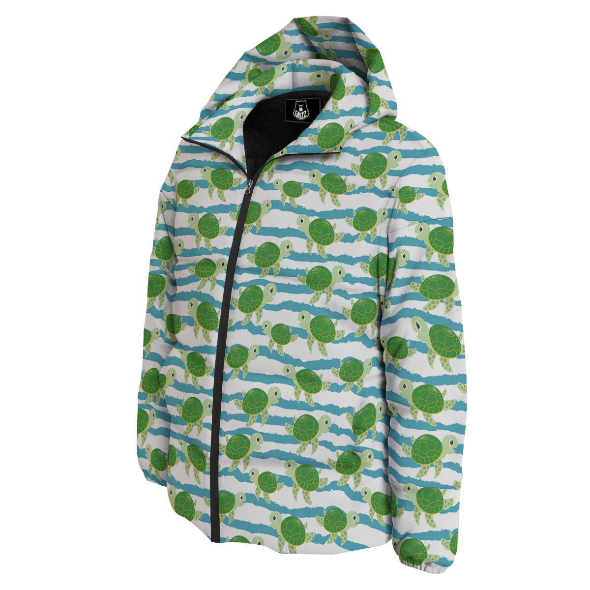Turtle Cute Sea Print Pattern Down Jacket-grizzshop