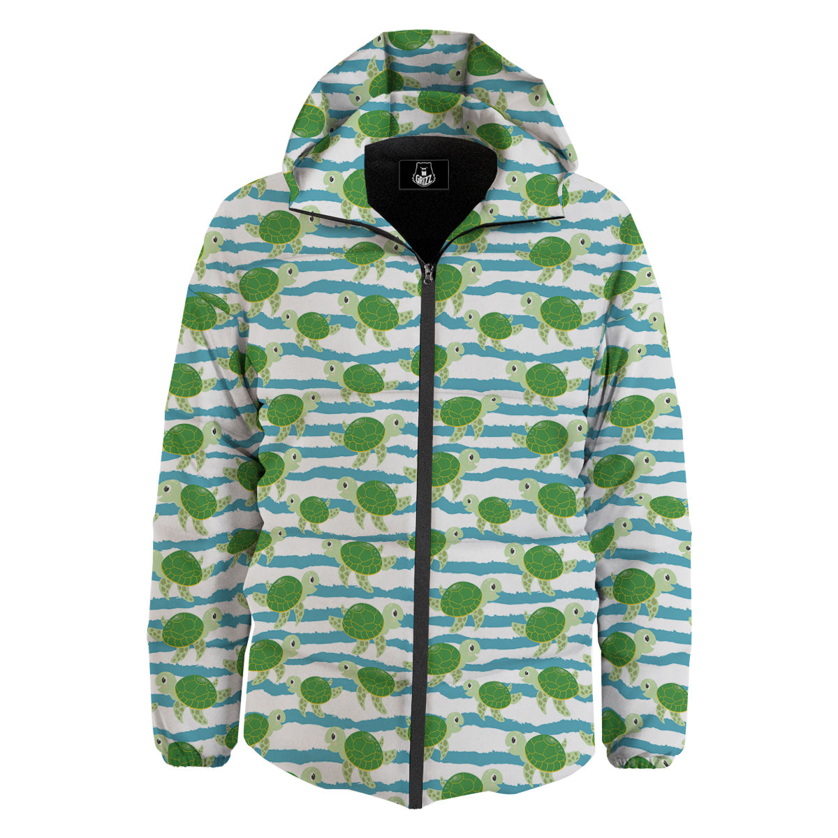 Turtle Cute Sea Print Pattern Down Jacket-grizzshop