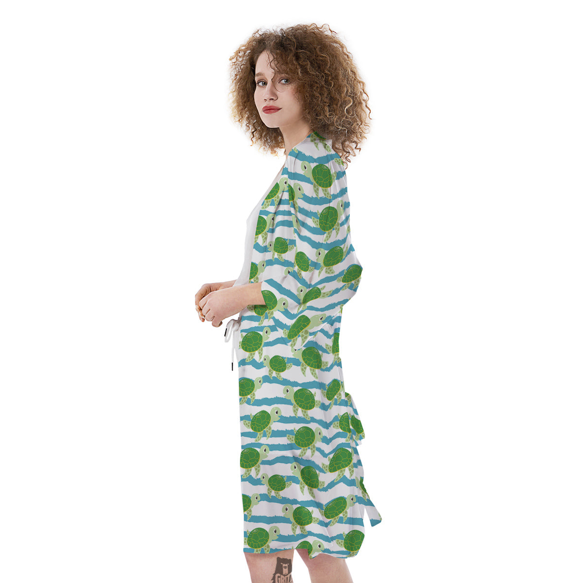 Turtle Cute Sea Print Pattern Kimono-grizzshop