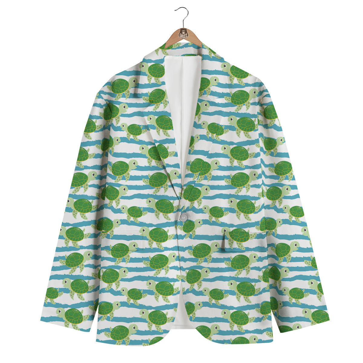 Turtle Cute Sea Print Pattern Men's Blazer-grizzshop