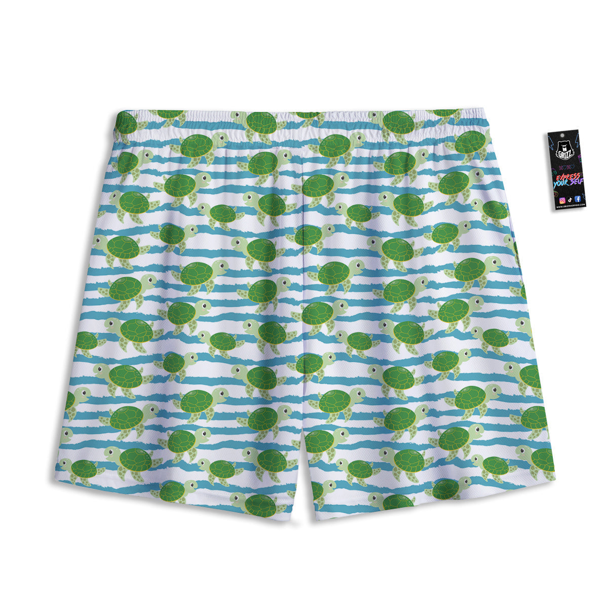 Turtle Cute Sea Print Pattern Mesh Shorts-grizzshop