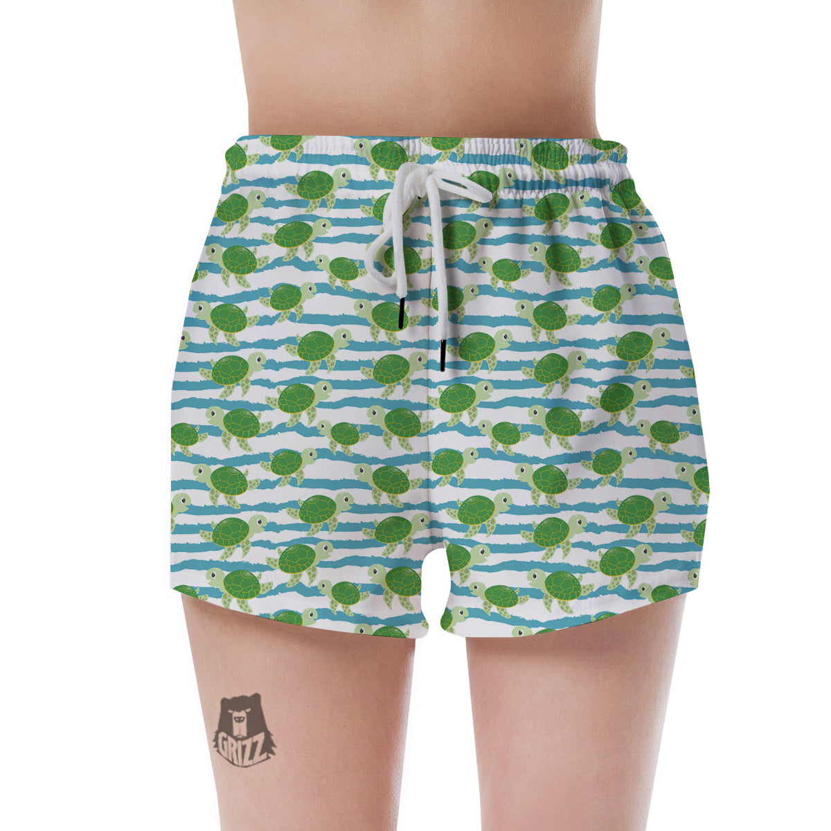 Turtle Cute Sea Print Pattern Women's Shorts-grizzshop