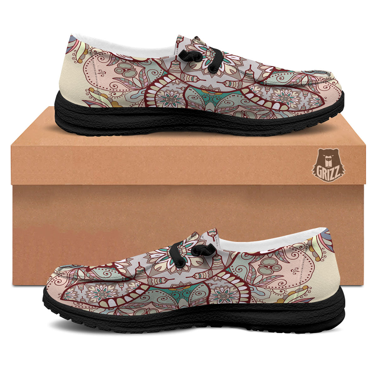 Turtle Polynesian Sea Print Black Loafers-grizzshop