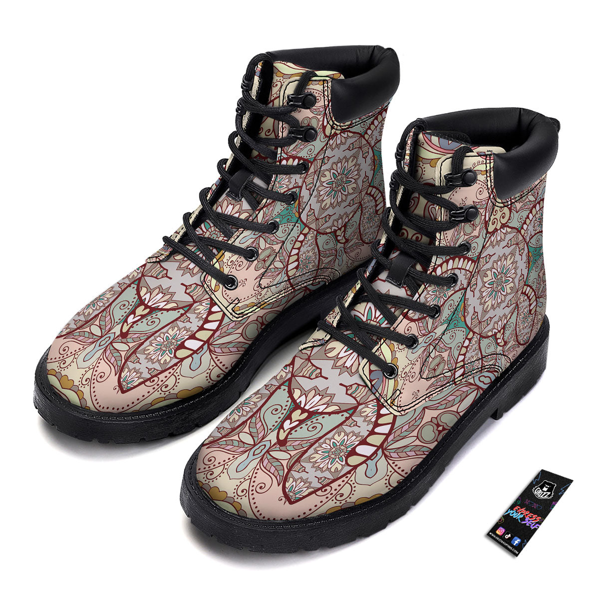 Turtle Polynesian Sea Print Boots-grizzshop