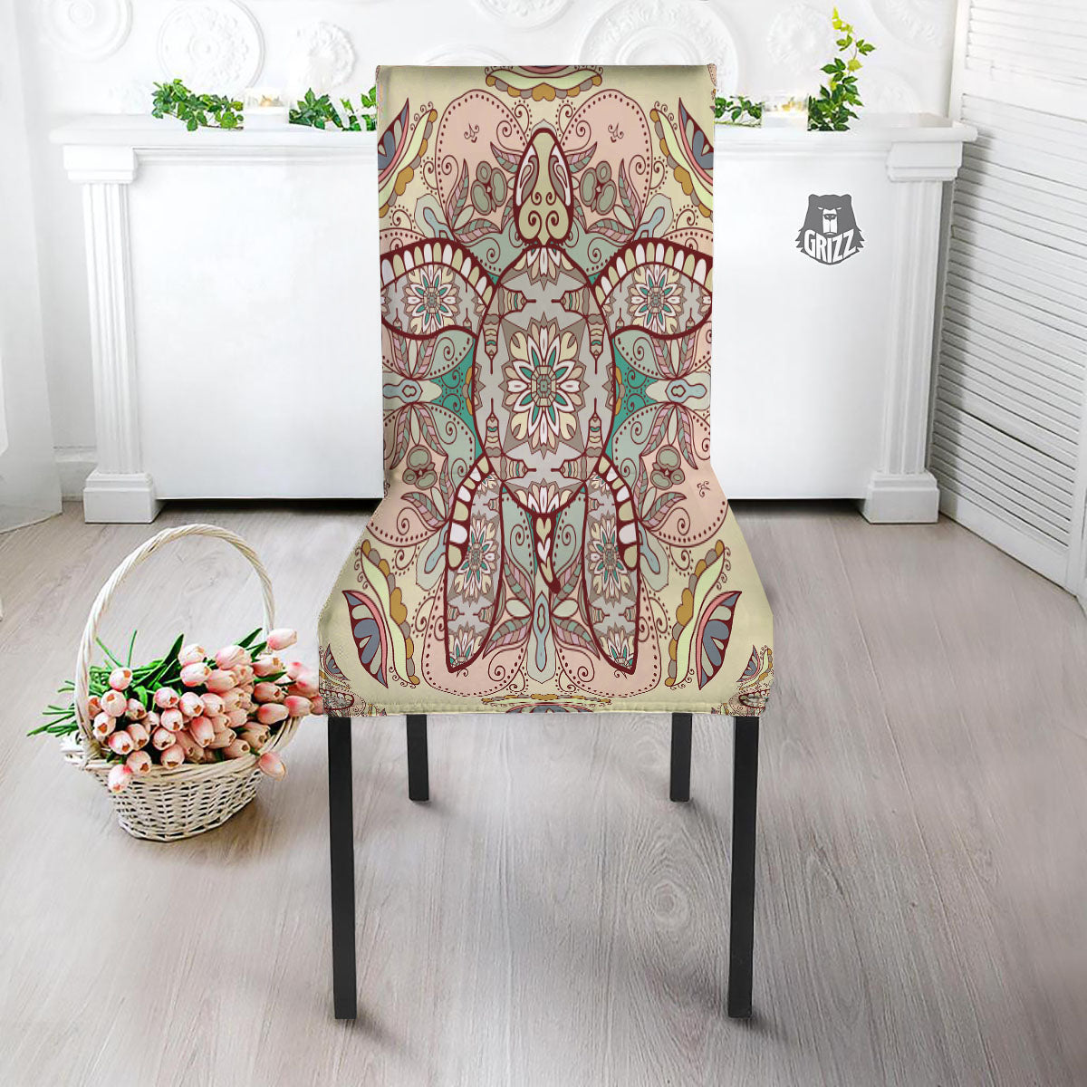 Turtle Polynesian Sea Print Dining Chair Slipcover-grizzshop