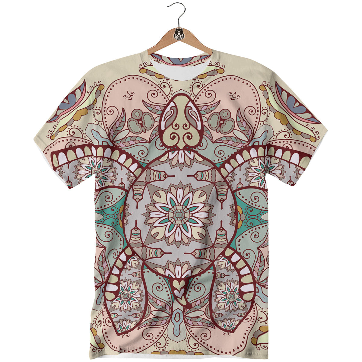 Turtle Polynesian Sea Print T-Shirt-grizzshop