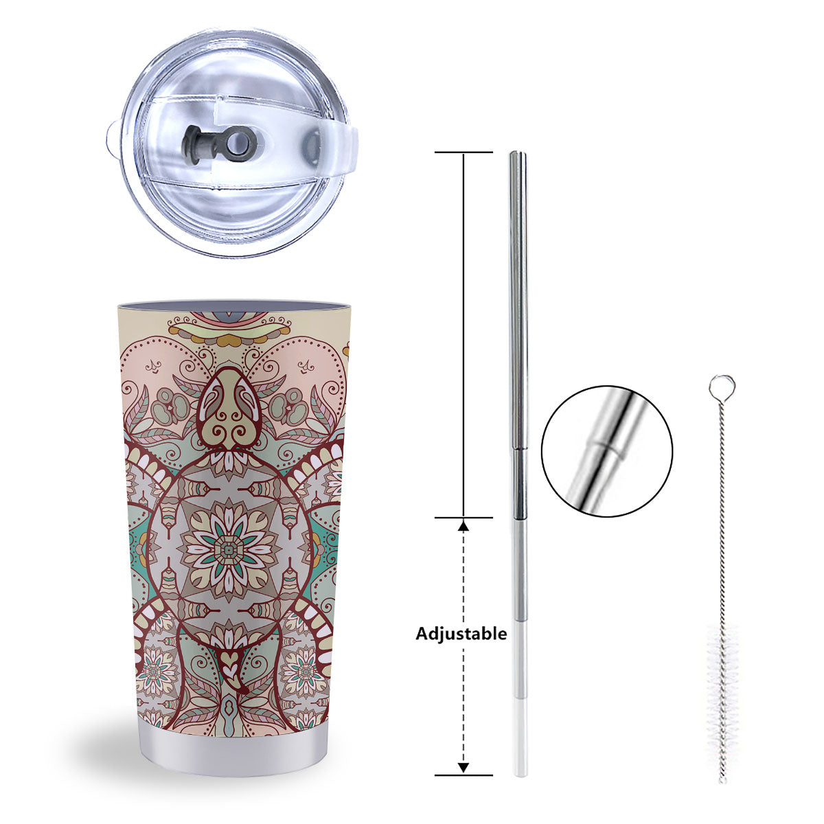 Turtle Polynesian Sea Print Tumbler-grizzshop