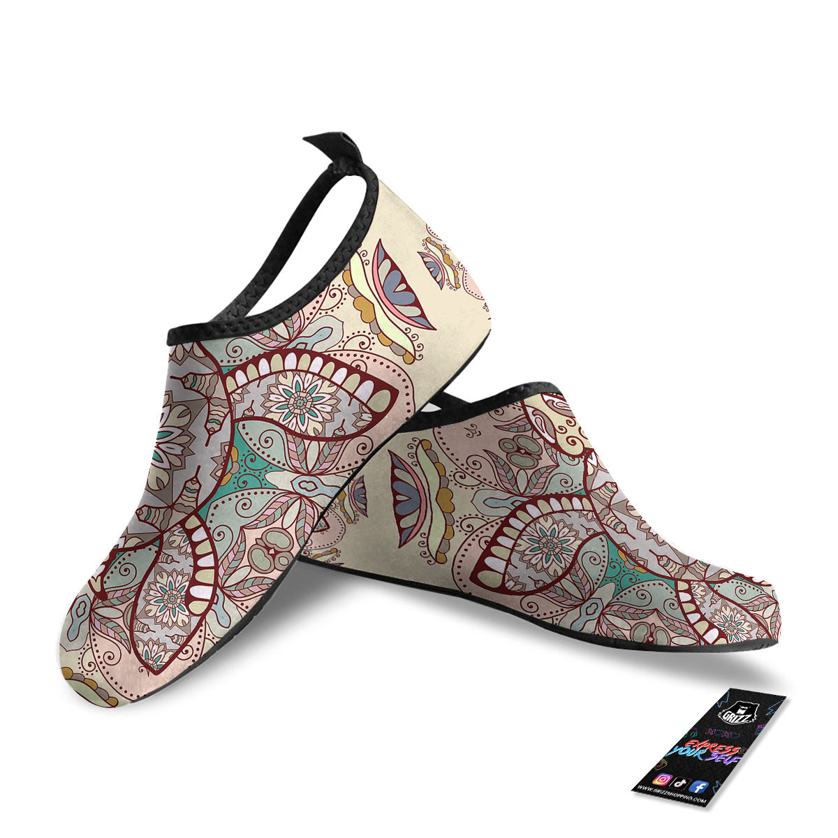 Turtle Polynesian Sea Print Water Shoes-grizzshop