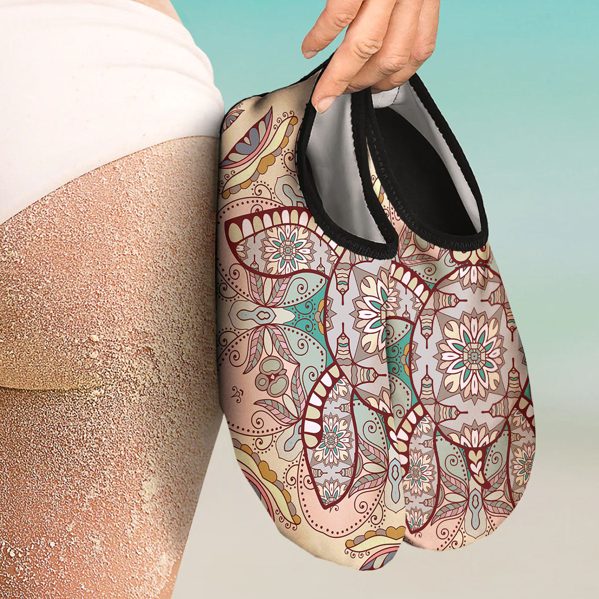 Turtle Polynesian Sea Print Water Shoes-grizzshop