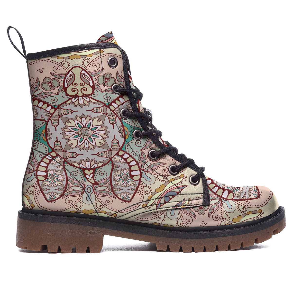 Turtle Polynesian Sea Print Work Boots-grizzshop