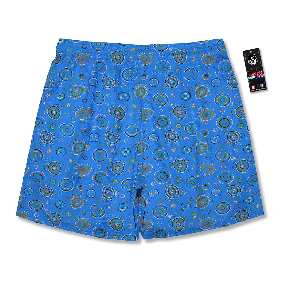 Turtle Sea Aboriginal Print Pattern Men's Running Shorts-grizzshop