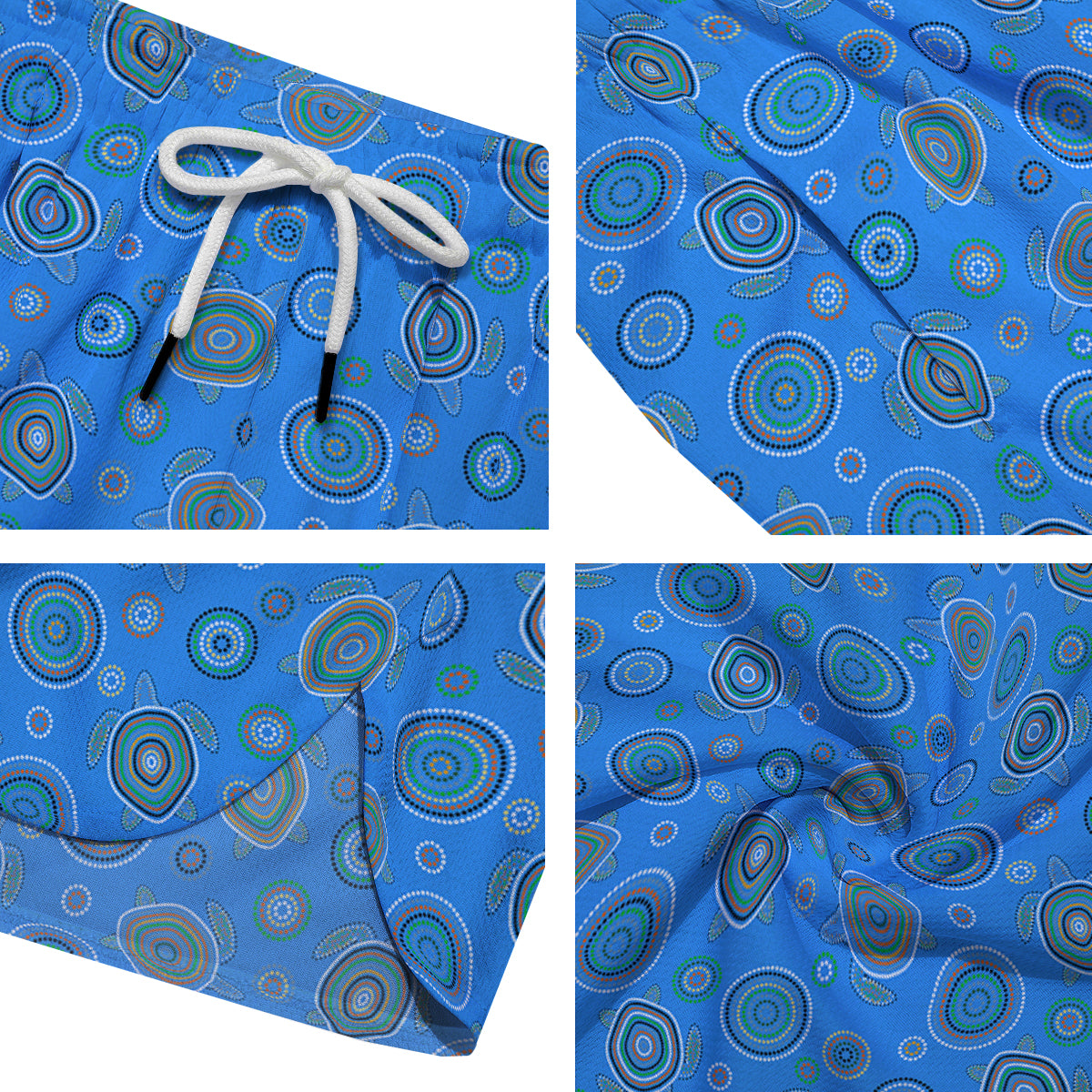 Turtle Sea Aboriginal Print Pattern Men's Running Shorts-grizzshop