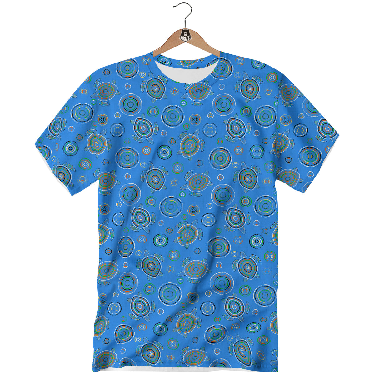 Turtle Sea Aboriginal Print Pattern T-Shirt-grizzshop
