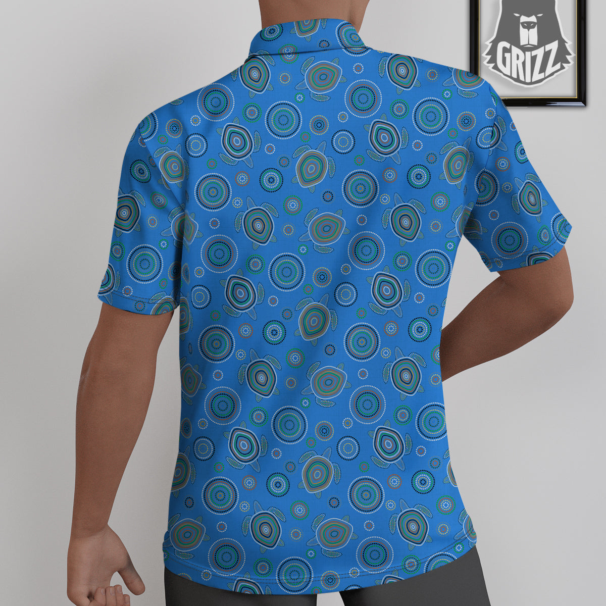Turtle Sea Aboriginal Print Pattern Untucked Shirts-grizzshop