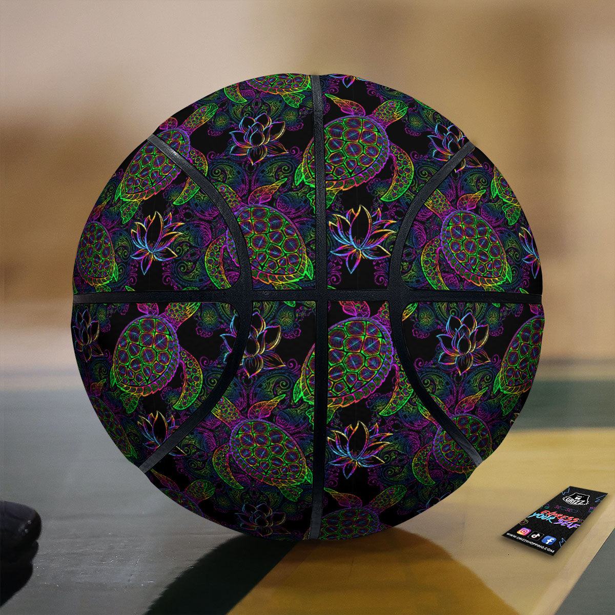 Turtle Sea Psychedelic Print Pattern Basketball-grizzshop
