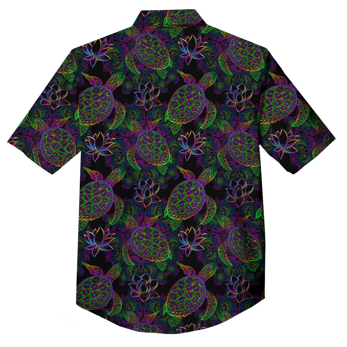 Turtle Sea Psychedelic Print Pattern Button Up Shirt-grizzshop