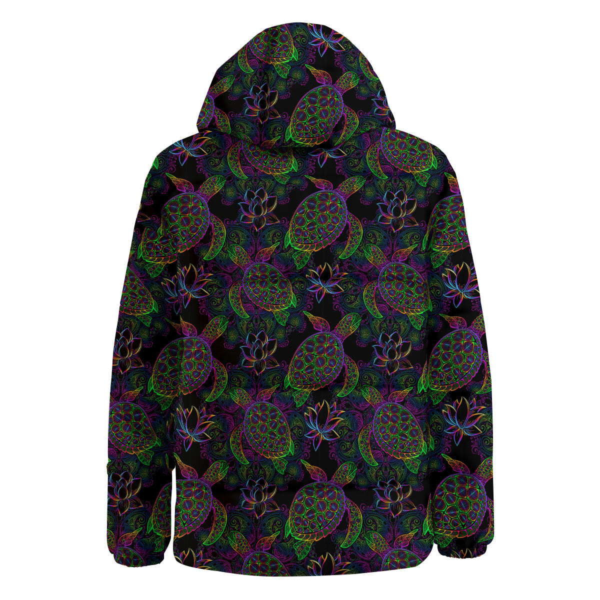 Turtle Sea Psychedelic Print Pattern Down Jacket-grizzshop